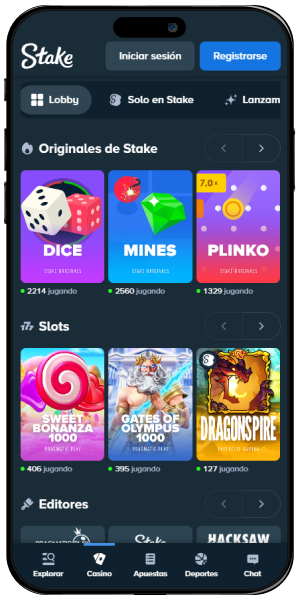 stake pantalla de la aplicación