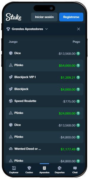stake pantalla de la aplicación