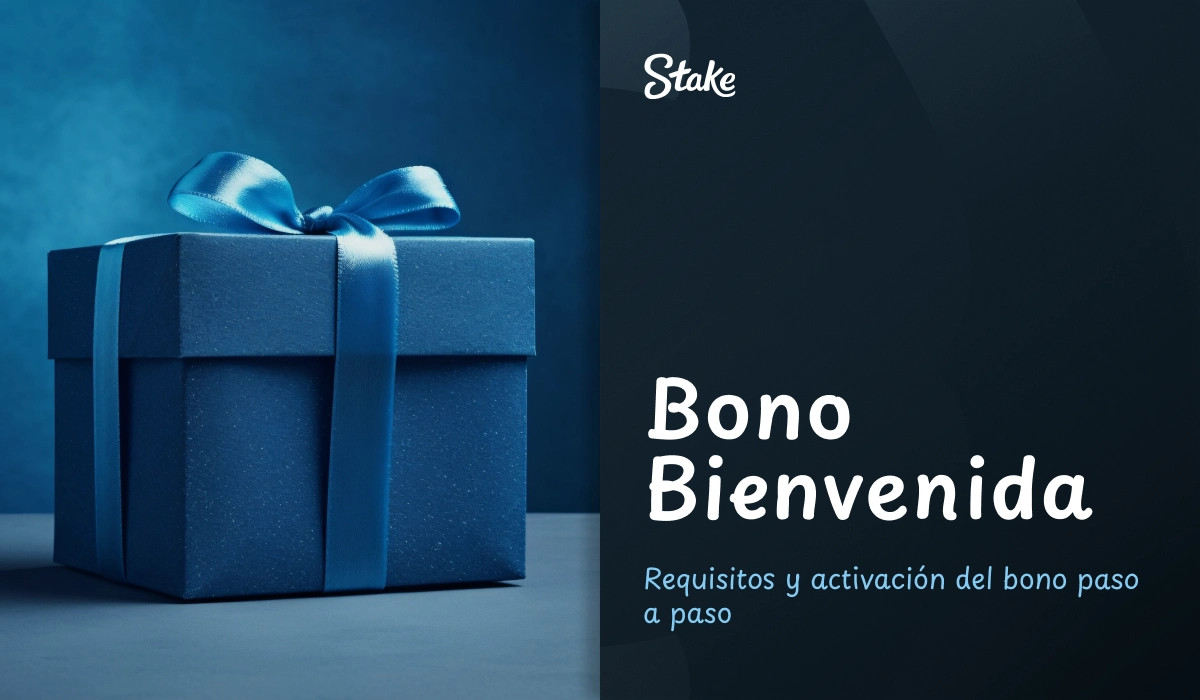 Caja de regalo azul que representa el bono de bienvenida de Stake