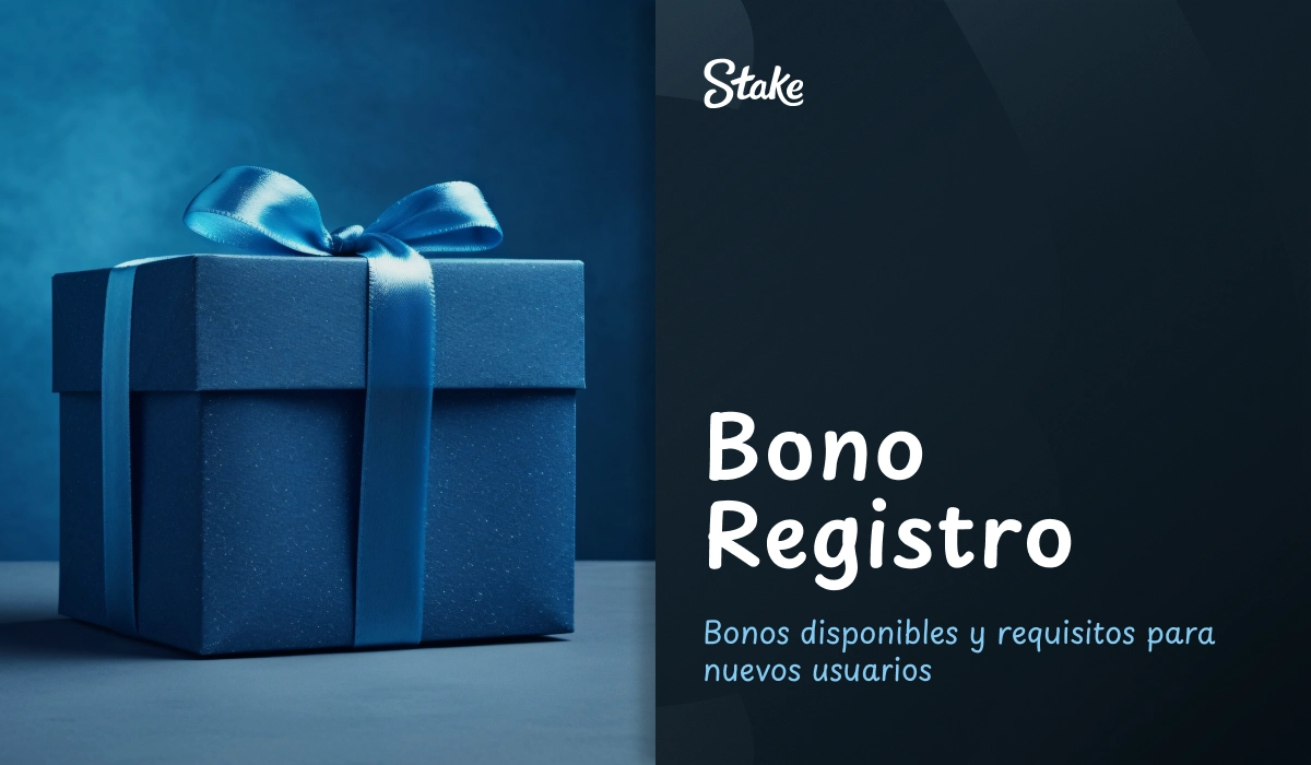 Caja de regalo azul que representa el bono por registro