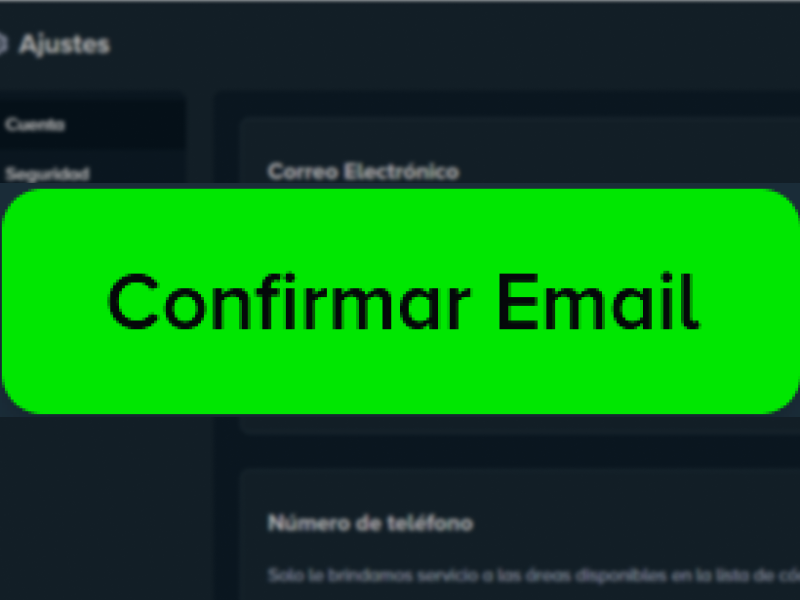 Botón “Confirmar Email” en Stake para verificar el correo electrónico.